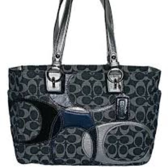 COACH SIGNATURE INDIGO TOTE BAG #17182 - Picture 1 of 9